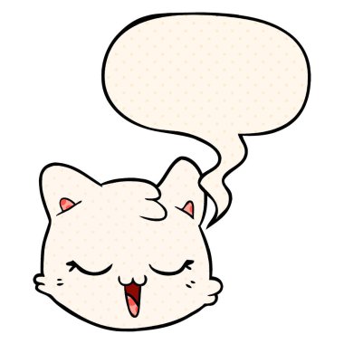 çizgi film kedi yüz ve çizgi roman tarzında konuşma balonu