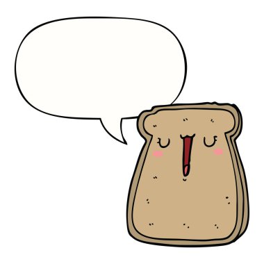 karikatür tost ve konuşma balonu