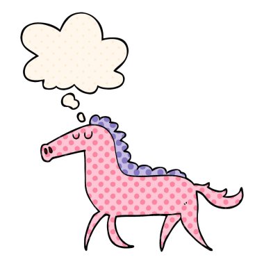 çizgi film atı ve çizgi roman tarzında düşünce balonu