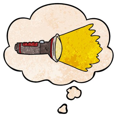 karikatür elektrikli meşale ve grunge doku patt düşünce kabarcık