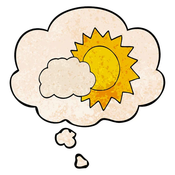 Karikatür hava ve grunge doku desen sty düşünce balonu — Stok Vektör