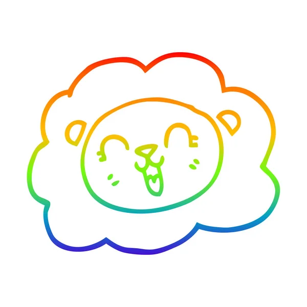 Rainbow gradient ligne dessin dessin lion — Image vectorielle