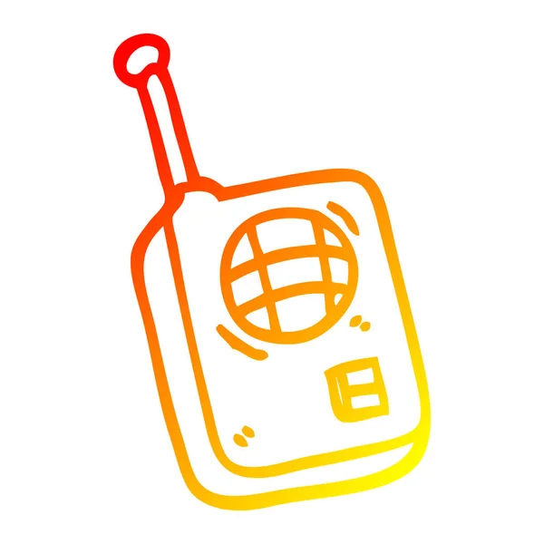 Chaud gradient ligne dessin dessin animé talkie walkie — Image vectorielle