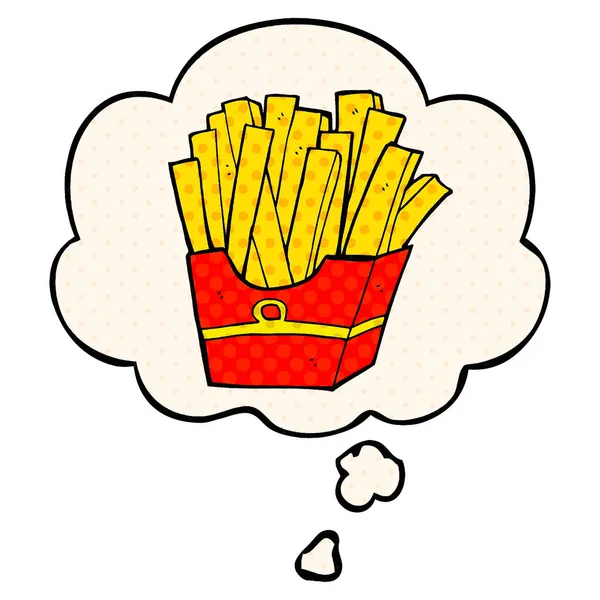 Cartoon-Pommes und Gedankenblase im Comic-Stil — Stockvektor