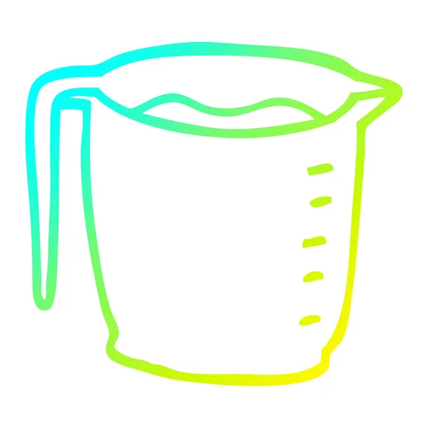 Cold gradient line drawing cartoon jug — Stock Vector