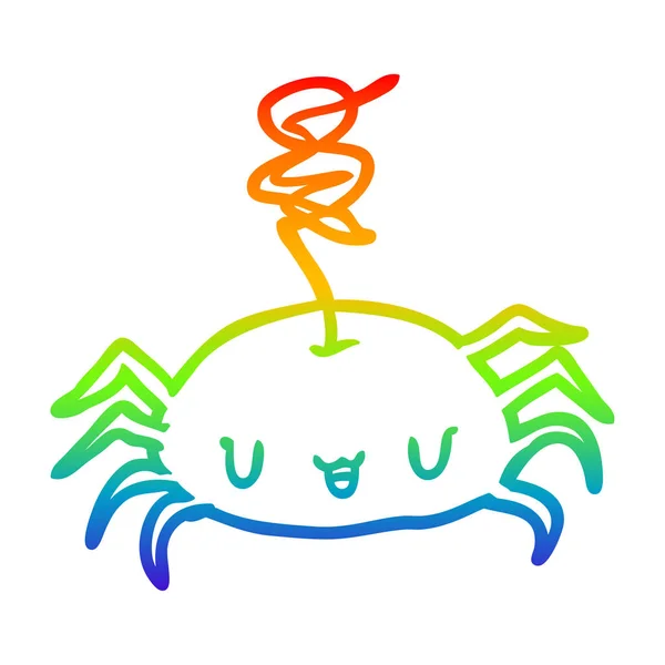 Regenboog gradiënt lijntekening Halloween Spider — Stockvector