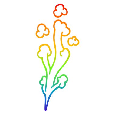 gökkuşağı gradyan çizgi çizim karikatür whooshing bulut