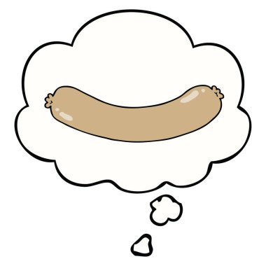 karikatür sosis ve düşünce balonu