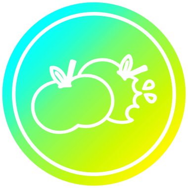 soğuk degrade spektrumda dairesel ısırık elma