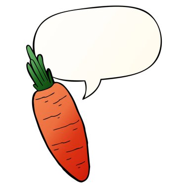 karikatür havuç ve konuşma balonu pürüzsüz degrade tarzında