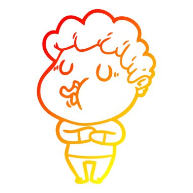 sıcak degrade çizgi çizim karikatür adam şarkı