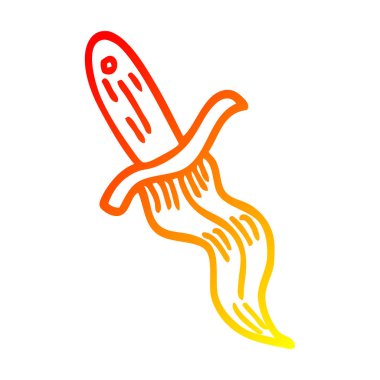 sıcak degrade çizgi çizim karikatür dövme hançer sembolü