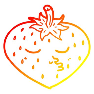 sıcak degrade çizgi çizim karikatür çilek