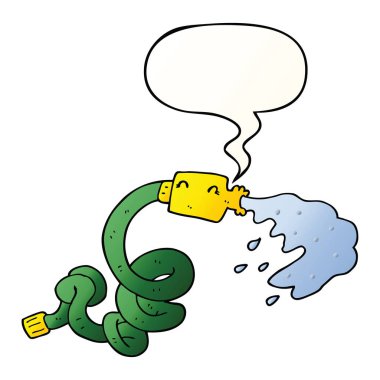 düzgün degrade tarzında karikatür hortum ve konuşma balonu