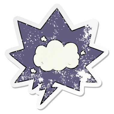 karikatür bulut ve konuşma balonu sıkıntılı etiket