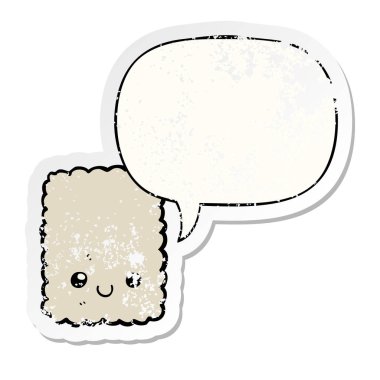 karikatür bisküvi ve konuşma balonu sıkıntılı etiket