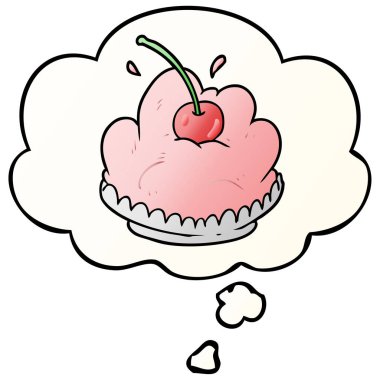 karikatür tatlı ve pürüzsüz degrade tarzında düşünce balonu