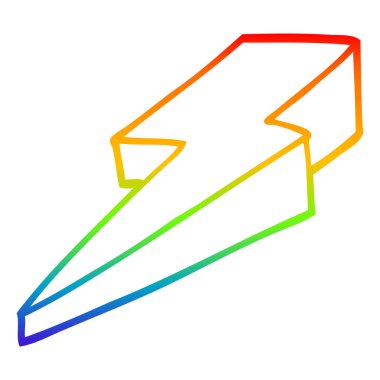 gökkuşağı degrade çizgi çizim karikatür dekoratif yıldırım