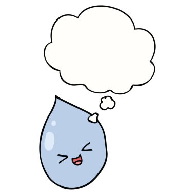 karikatür yağmur damlası ve düşünce balonu