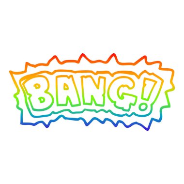 gökkuşağı degrade çizgi çizim karikatür kelime bang