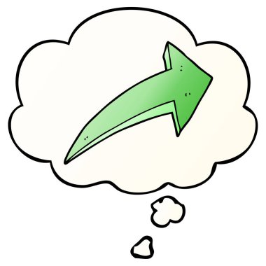 çizgi film ok ve pürüzsüz degrade tarzında düşünce balonu