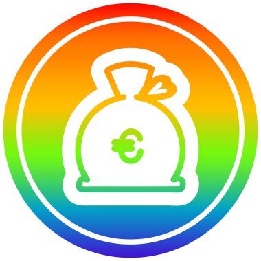 gökkuşağı spektrumda para çuval dairesel