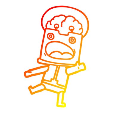 sıcak degrade çizgi çizim karikatür robot