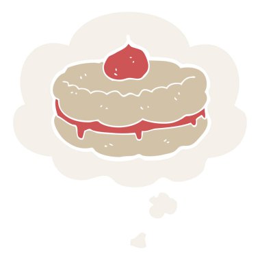 karikatür bisküvi ve retro tarzında düşünce balonu