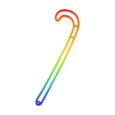 gökkuşağı gradyan çizgi çizim karikatür baston