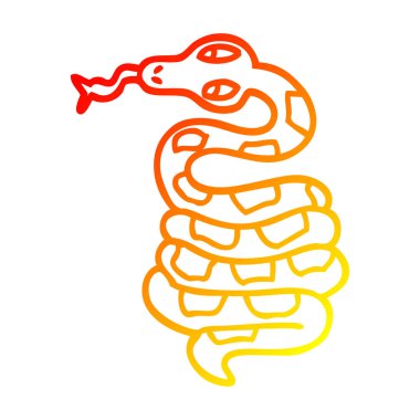 sıcak degrade çizgi çizim karikatür zehirli yılan