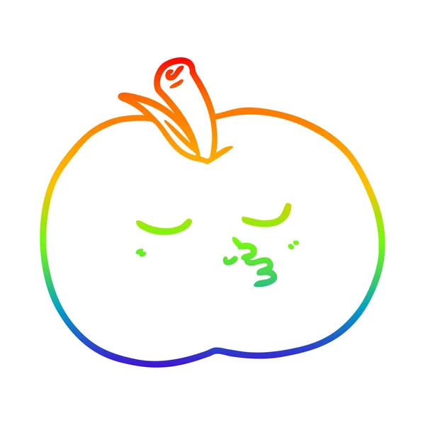 虹のグラデーションライン描画漫画高品質のリンゴ — ストックベクタ