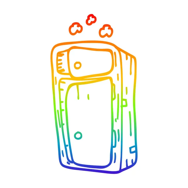 Rainbow gradient line drawing cartoon dusy cabinet — Stock Vector
