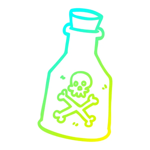 Froid dégradé ligne dessin dessin dessin animé poison bouteille — Image vectorielle