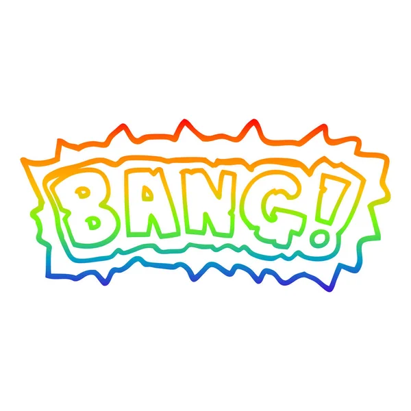 Arco-íris linha gradiente desenho cartoon palavra bang — Vetor de Stock