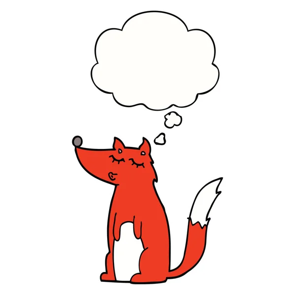 Cartoon Wolf en gedachte Bubble — Stockvector