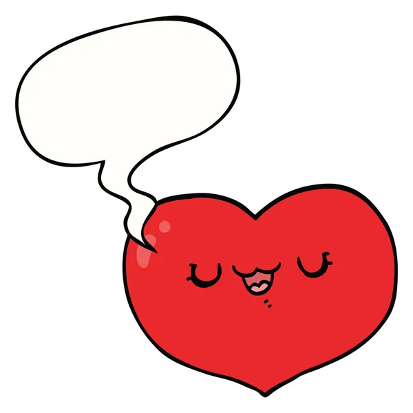 Karikatúra szeretet szív-és beszédbuborék — Stock Vector