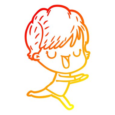 sıcak degrade çizgi çizim karikatür kadın konuşma