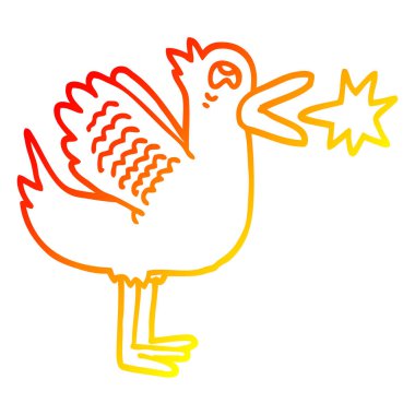 sıcak degrade çizgi çizim karikatür kanat çırpma ördek