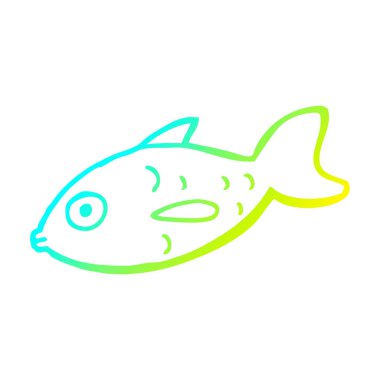 soğuk degrade çizgi çizim karikatür balık