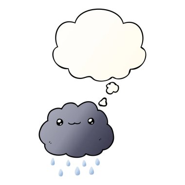 çizgi film bulutu ve düşünce balonu pürüzsüz degrade tarzında