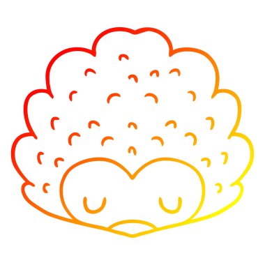 sıcak degrade çizgi çizim karikatür kirpi