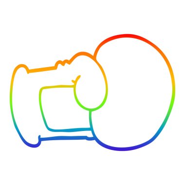 gökkuşağı gradyan çizgi çizim karikatür boks eldiveni