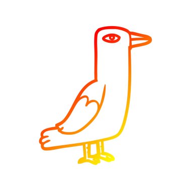 sıcak degrade çizgi çizim karikatür kuş