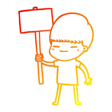 sıcak degrade çizgi çizim karikatür kendini beğenmiş çocuk