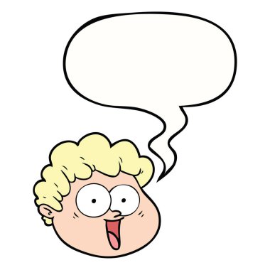 karikatür erkek yüz ve konuşma balonu