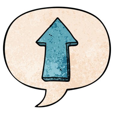 retro doku tarzında karikatür ok ve konuşma balonu