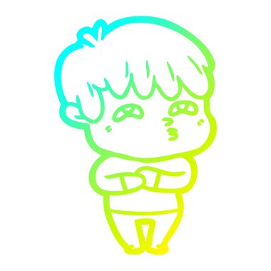 soğuk degrade çizgi çizim karikatür meraklı adam