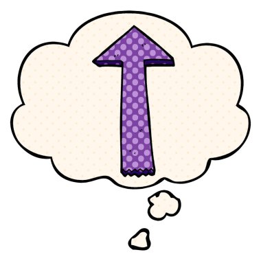 çizgi film işaret ok ve çizgi roman tarzında düşünce balonu