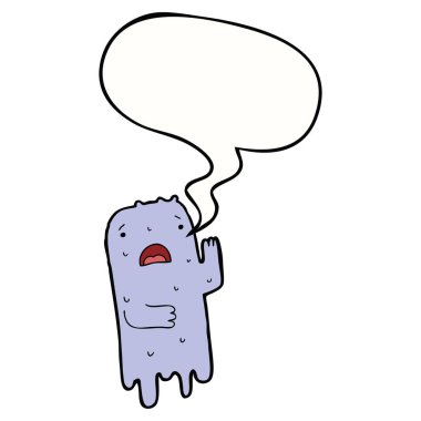karikatür hayalet ve konuşma balonu