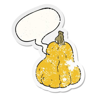 karikatür kabak ve konuşma balonu sıkıntılı etiket